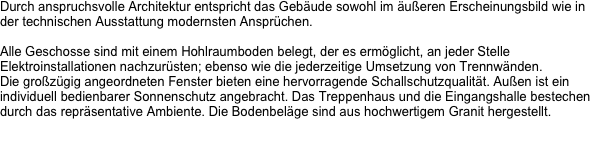 Durch anspruchsvolle Architektur entspricht das